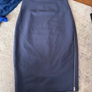 Express Dark Blue Pencil Skirt with Zipper